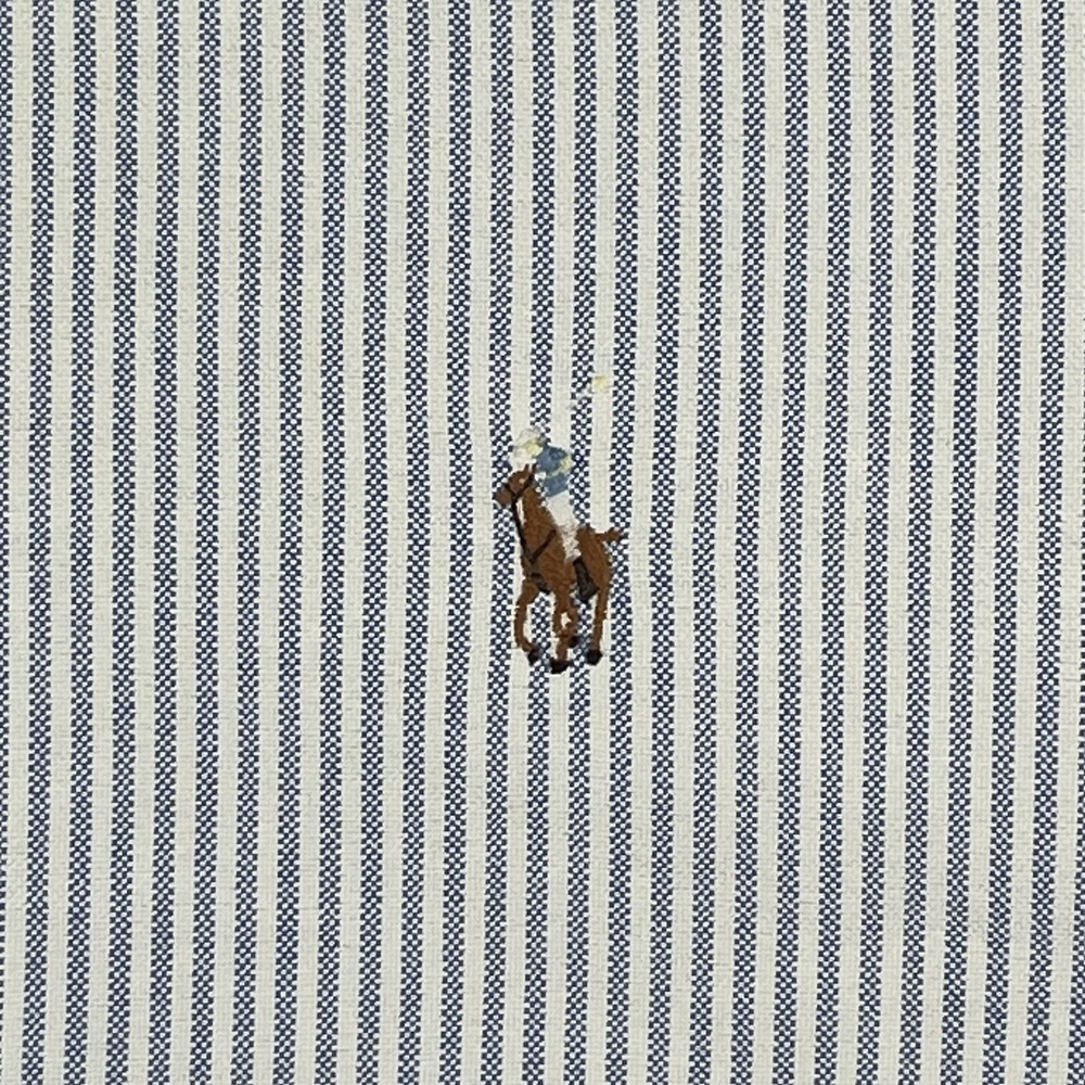 Vtg Polo Ralph Lauren Yarmouth cotton Oxford LS Shirt Men's 17.5-35 Blue Striped - Picture 3 of 10